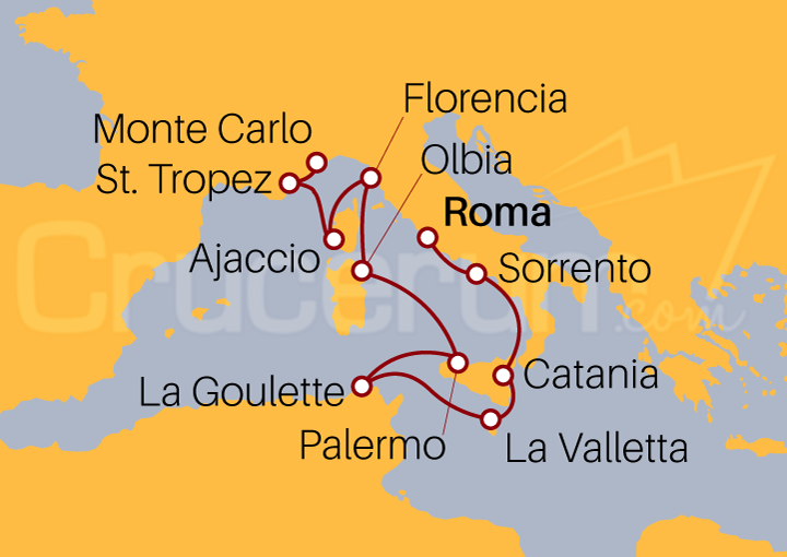 Itinerario Crucero Venecia a Montecarlo