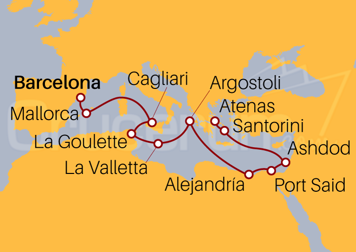 Itinerario Crucero De Barcelona a los Panteones