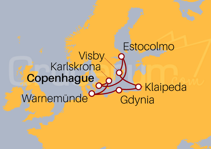 Itinerario Crucero Capitales Bálticas desde Copenhague