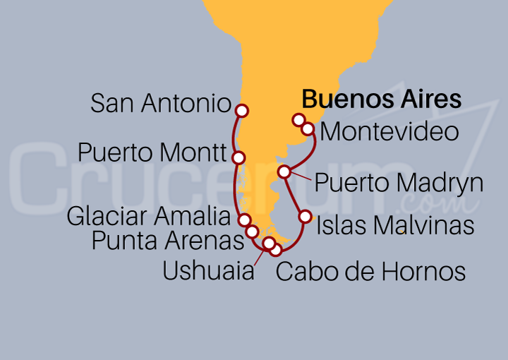 Itinerario Crucero De Buenos Aires a San Antonio 2025