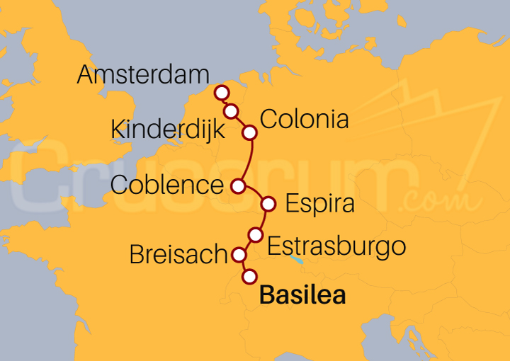 Itinerario Crucero Escapada por el Rin 2024