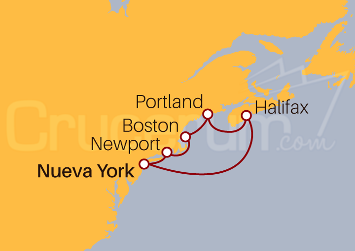 Itinerario Crucero Estados Unidos y Canadá