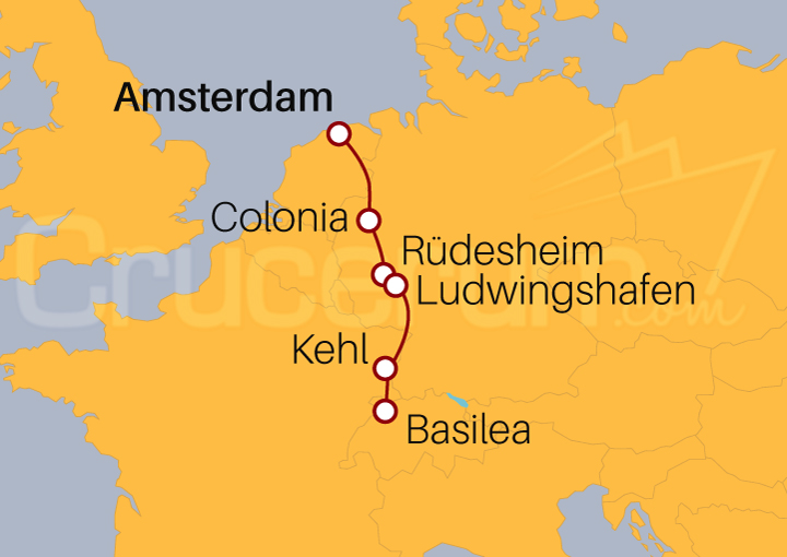 Itinerario Crucero De Amsterdam a Basilea