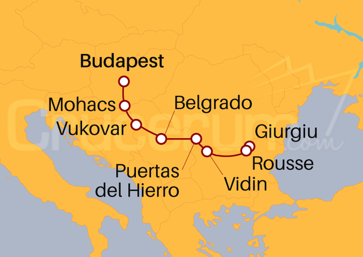 Itinerario Crucero Fluvial de Hungría a Rumania