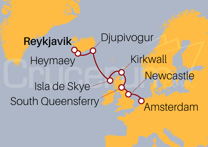 Itinerario Crucero Escocia e Islandia