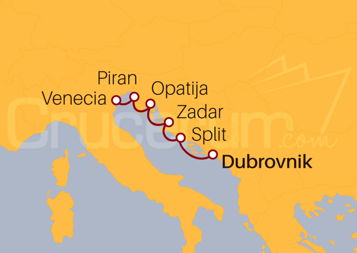 Itinerario Crucero Las Joyas ocultas de Croacia