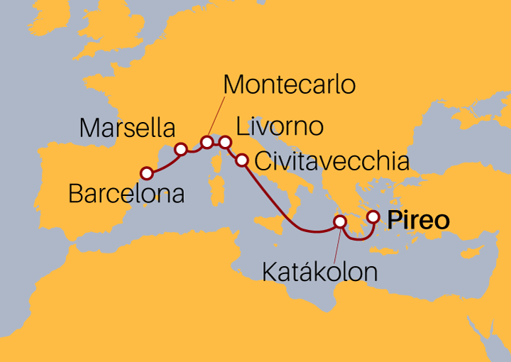 Itinerario Crucero Mediterráneo Icónico