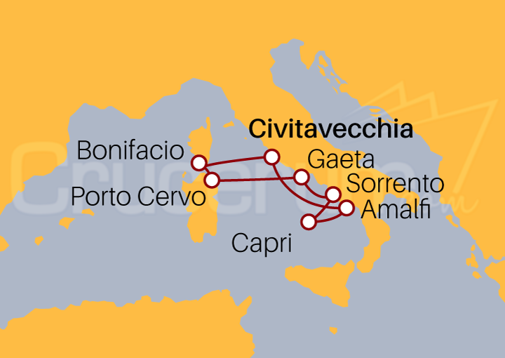 Itinerario Crucero Encantadoras costas italianas 2025