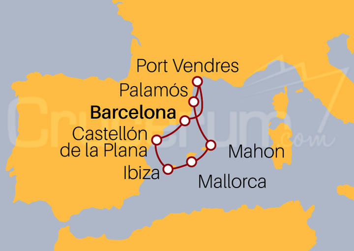 Itinerario Crucero Yate por las Islas Baleares