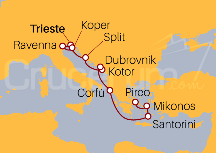 Itinerario Crucero De Trieste a Pireo