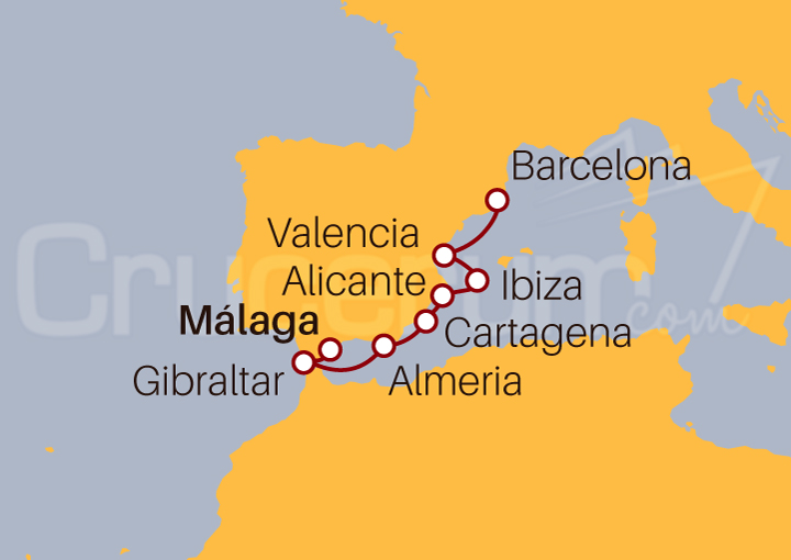 Itinerario Crucero Tesoros de España