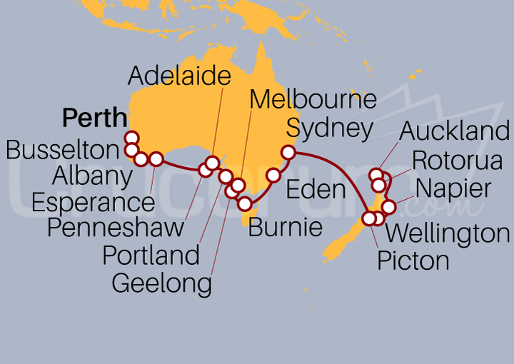 Itinerario Crucero Australia y Nueva Zelanda