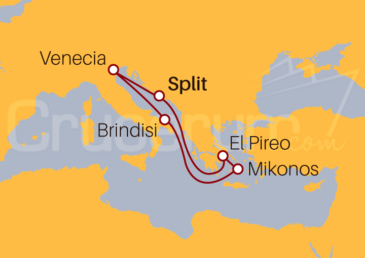 Itinerario Crucero Venecia, Brindisi e Islas Griegas