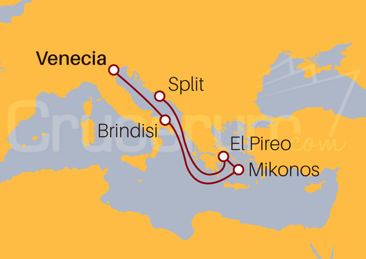 Itinerario Crucero Italia, Islas Griegas y Croacia