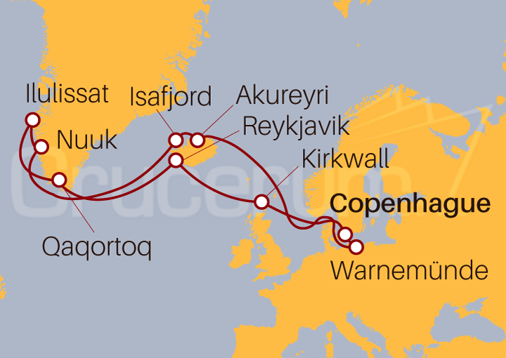 Itinerario Crucero Islandia y Groenlandia