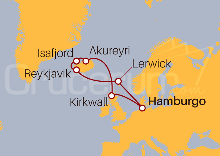 Itinerario Crucero Escocia, Islandia y Gran Bretaña