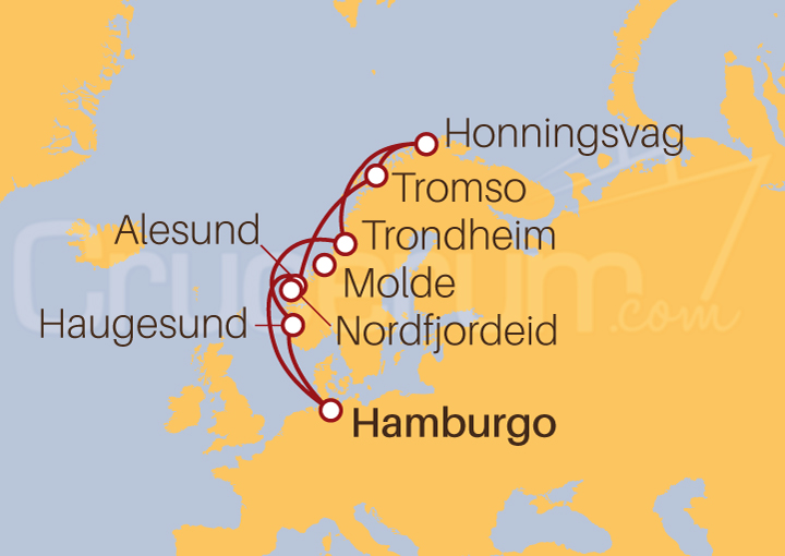 Itinerario Crucero Fiordos Noruegos II