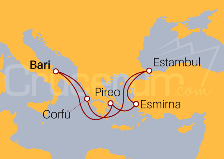 Itinerario Crucero Italia, Atenas y Turquía
