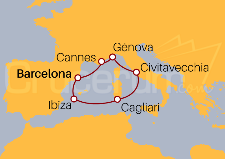 Itinerario Crucero Mediterráneo
