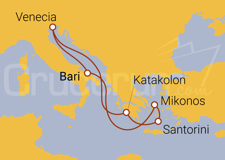 Itinerario Crucero Islas Griegas desde Bari