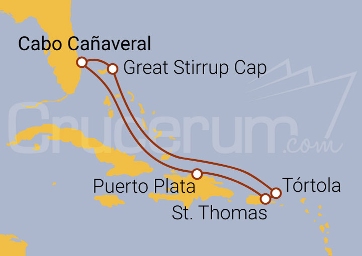 Itinerario Crucero Bahamas y República Dominicana