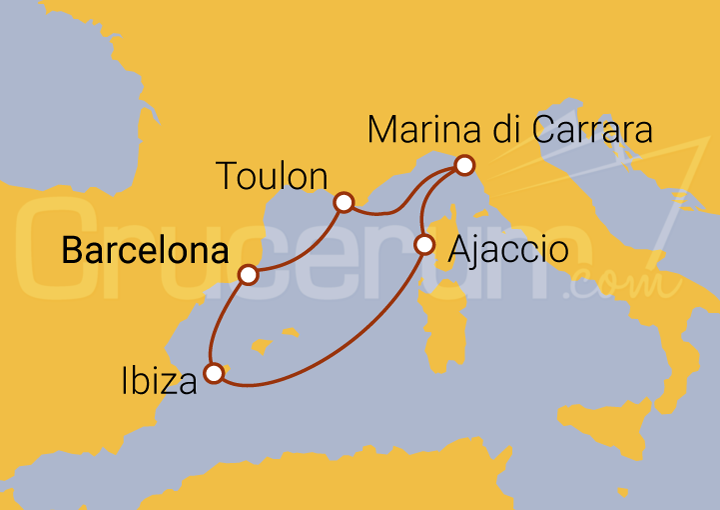 Itinerario Crucero Mediterráneo irresistible 2024