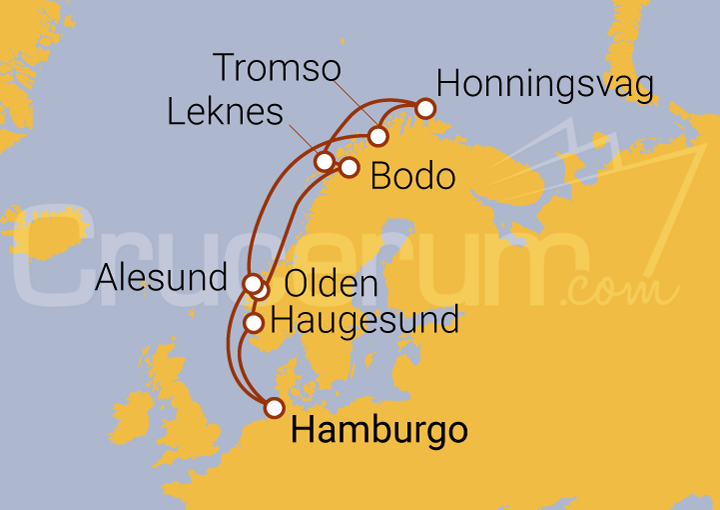 Itinerario Crucero Fiordos Noruegos I