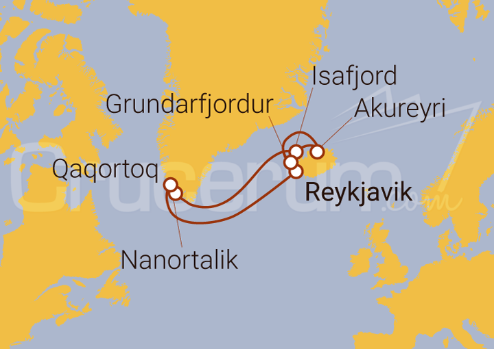 Itinerario Crucero Islandia y Groenlandia I