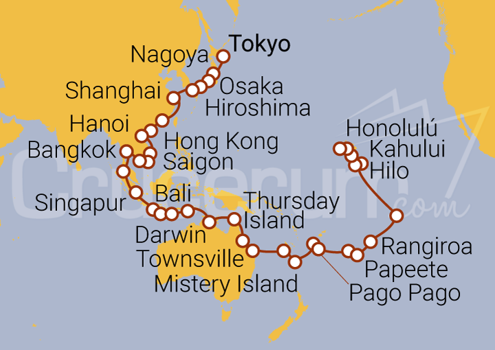 Itinerario Crucero Gran Crucero de Japón a Hawái