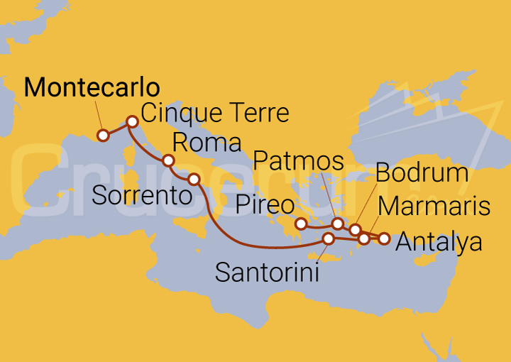Itinerario Crucero De Montecarlo a Atenas
