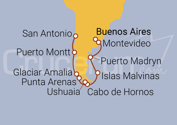 Itinerario Crucero De Buenos Aires a San Antonio 2025