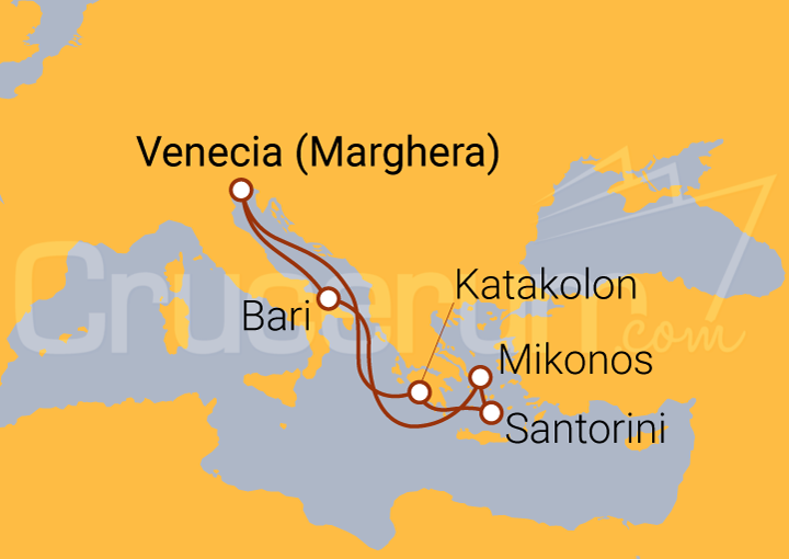 Itinerario Crucero Hasta las Islas Griegas