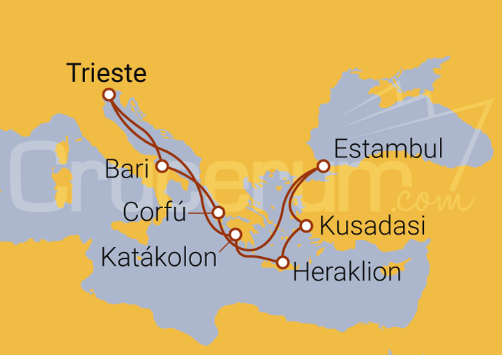 Itinerario Crucero Italia, Islas Griegas y Turquía