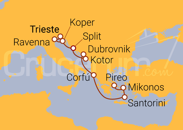 Itinerario Crucero De Trieste a Pireo