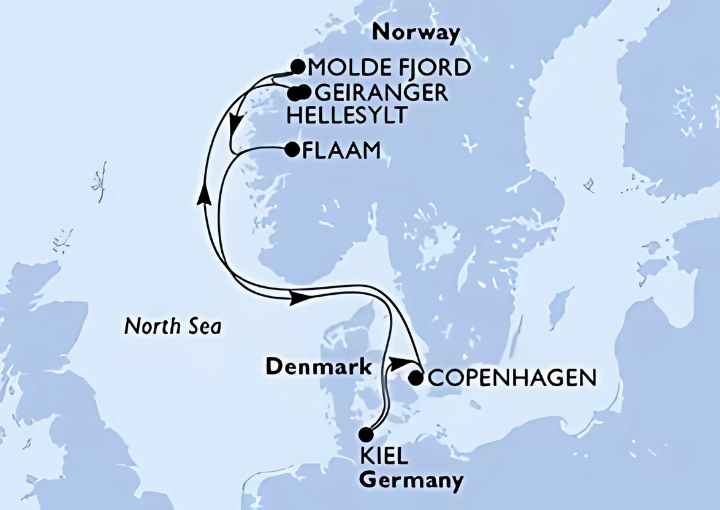 Itinerario Crucero Noruega desde Alemania