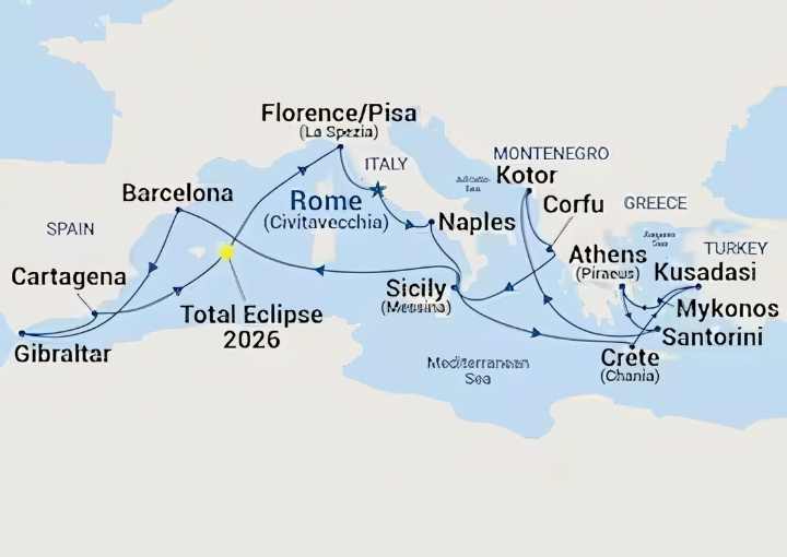 Crucero de 22 días desde Civitavecchia (Roma) a bordo del Sun Princess julio 2026 Princess Cruises