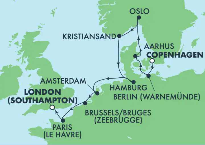 Crucero de 12 días desde Copenhague en el Norwegian Dawn junio 2025 NCL