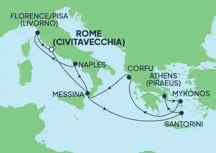 Crucero de 10 días a bordo del Norwegian Epic desde Civitavecchia (Roma) septiembre 2025 NCL