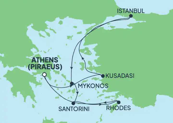 Crucero de 8 días a bordo del Norwegian Viva desde Pireo (Atenas) julio 2025 NCL