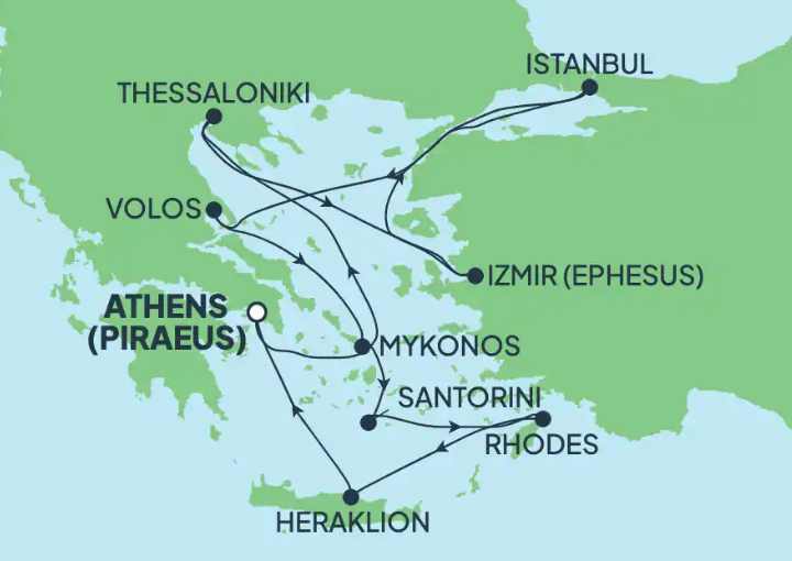 Crucero de 11 días a bordo del Norwegian Viva desde Pireo (Atenas) junio 2025 NCL