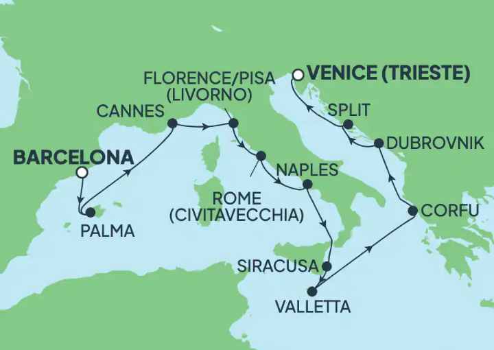 Crucero de 12 días desde Barcelona a bordo del Norwegian Breakaway agosto 2025 NCL