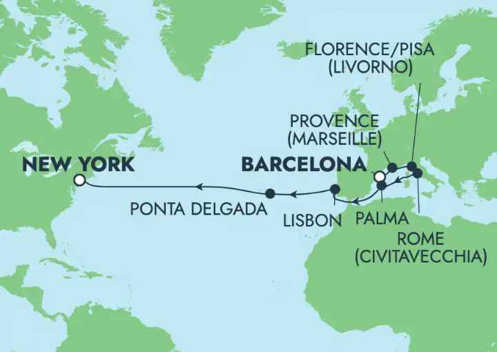 Crucero de 16 días desde Barcelona a bordo del Norwegian Breakaway noviembre 2025 NCL