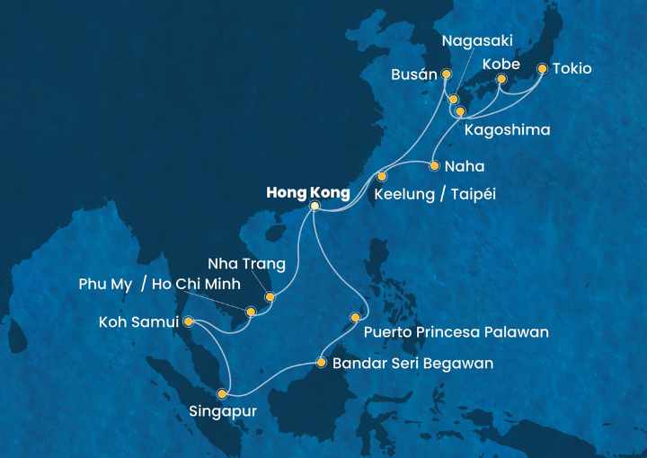 Crucero de 29 días desde Hong Kong (China) a bordo del Costa Serena DICIEMBRE 2025 ENERO 2026 Costa Cruceros