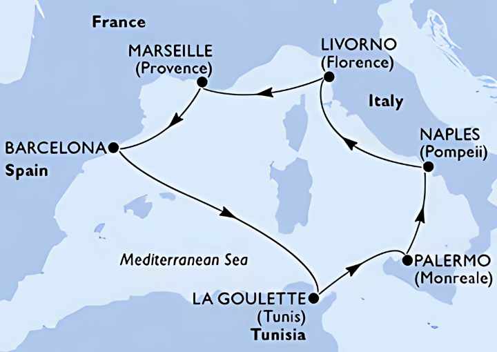 Crucero de 8 días a bordo del MSC Seaside desde Barcelona 2025 MSC Cruceros