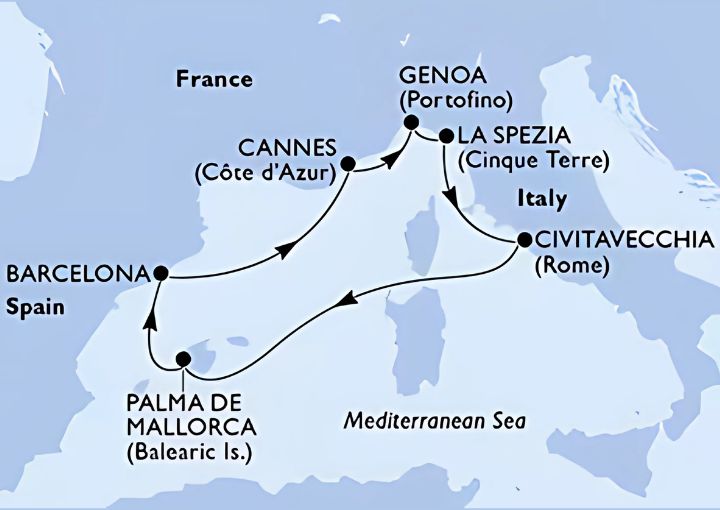 Crucero de 8 días desde Barcelona a bordo del MSC Grandiosa 2026 MSC Cruceros