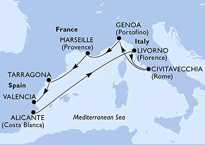 Crucero de 8 días desde Alicante a bordo del MSC Splendida agosto 2025 MSC Cruceros