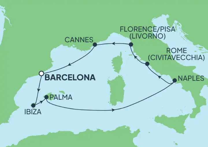 Itinerario Crucero Mediterráneo desde Barcelona II