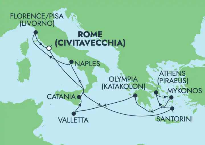 Itinerario Crucero Islas Griegas desde Roma I