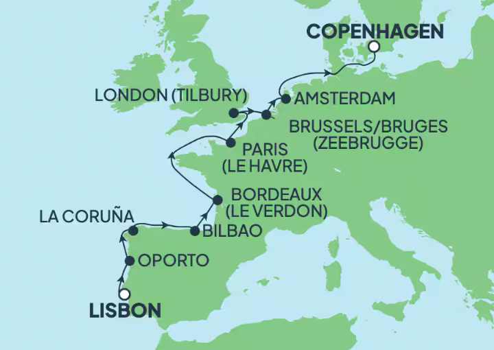 Crucero de 12 días desde Lisboa a bordo del Norwegian Sky julio 2025 NCL