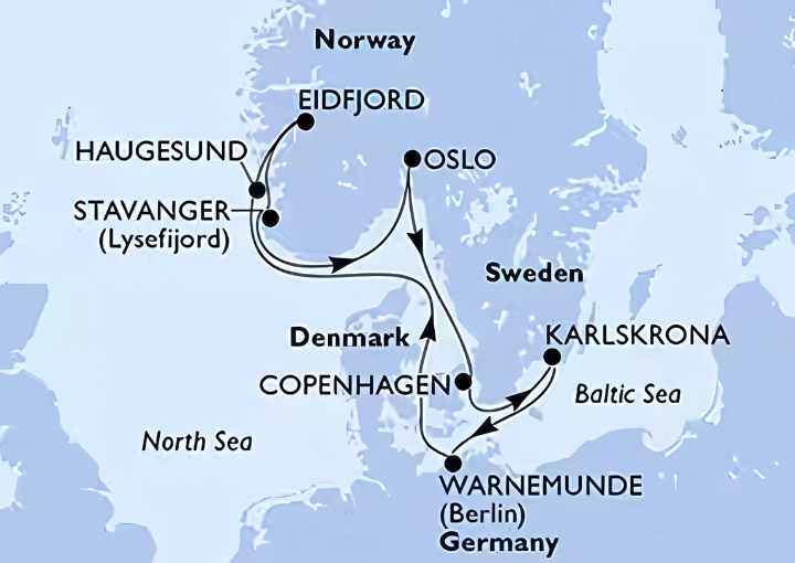 Crucero de 9 días desde Copenhague a bordo del MSC Poesía septiembre 2025 MSC Cruceros